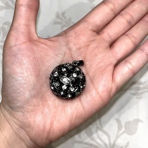 Statement necklace ball and diamond pendant